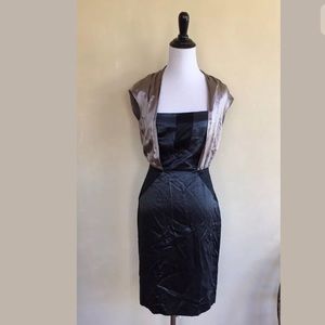 DIANE VON FURSTENBERG Beautiful Unique Navy Blue & Grey Silk Designer Dress 4
